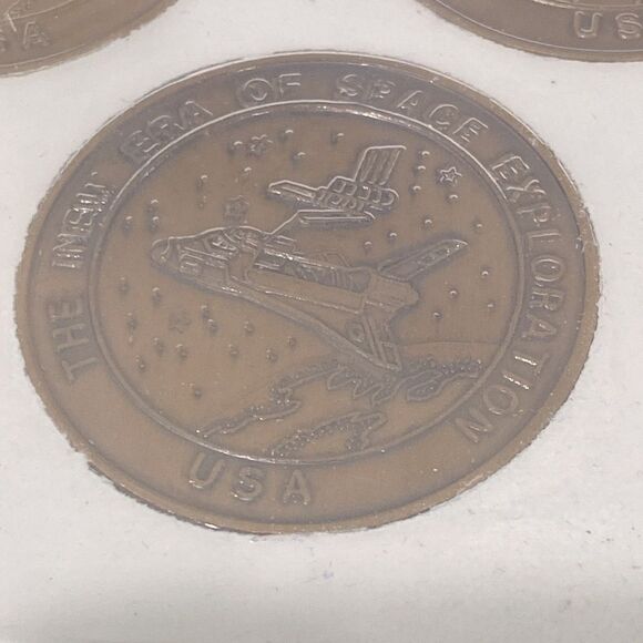 Discovery Series Antiqued 6 Solid Bronze Coins NASA Space Shuttle - Picture 4 of 9